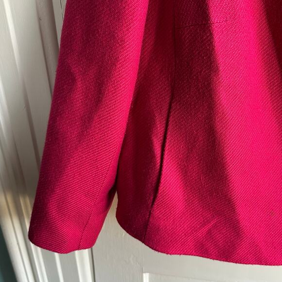 Talbots Textured Fuchsia Jacket with Draped Collar Wool Blend - Picture 5 of 8
